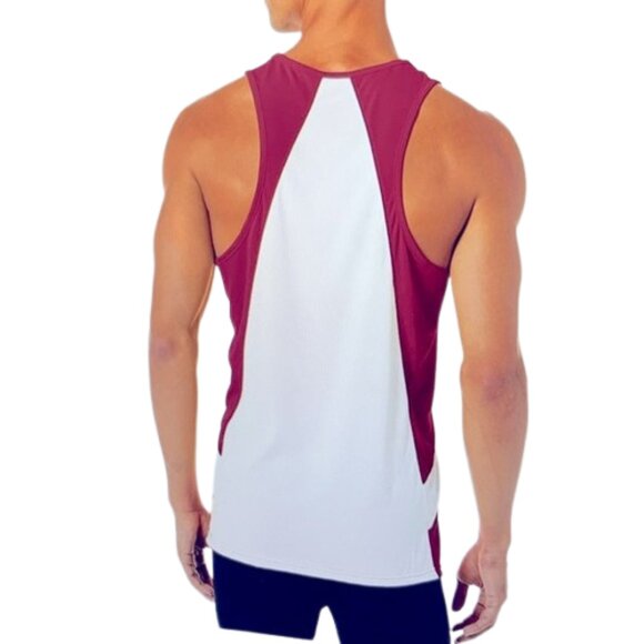 ASICS Mens Team Sweep Singlet, Cardinal/White, Size M. - Picture 3 of 7